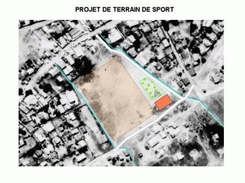 Carte du projet d'aménagement d'un terrain de sport