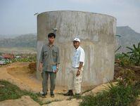 Etat de construction du réservoir en béton de Don Yeng –  Février 2009