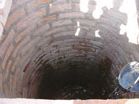 Intérieur d'une citerne de stockage d'eau de pluie