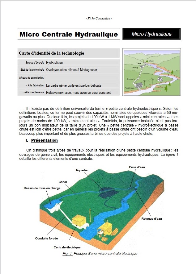 didacticiel exemple de conception d'une petite centrale hydraulique