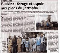 Burkina : forage et espoir aux pieds du Jatropha